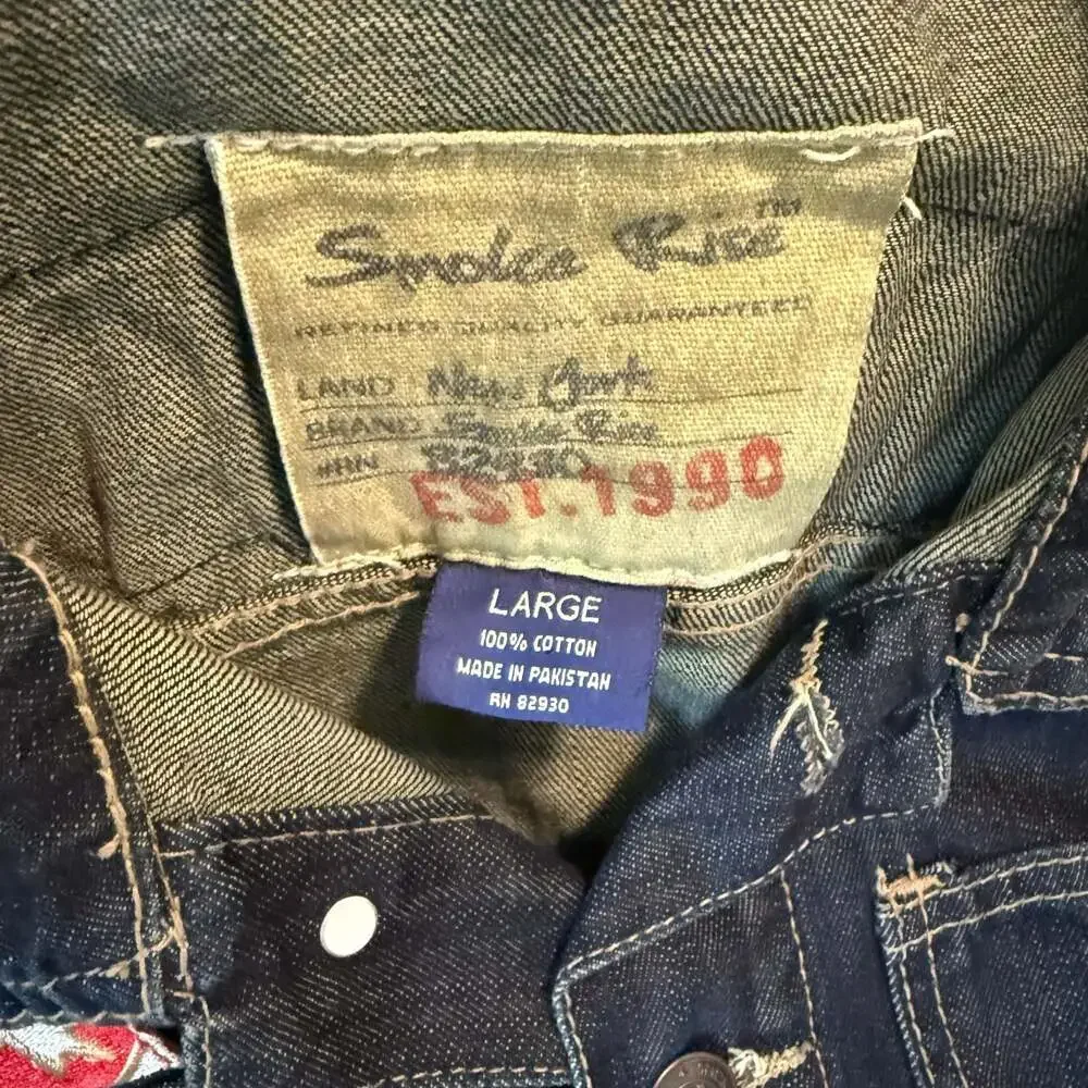 Smoke Rise Ride 2 Live Distressed Patchwork Denim Jacket - Picture 4 of 4